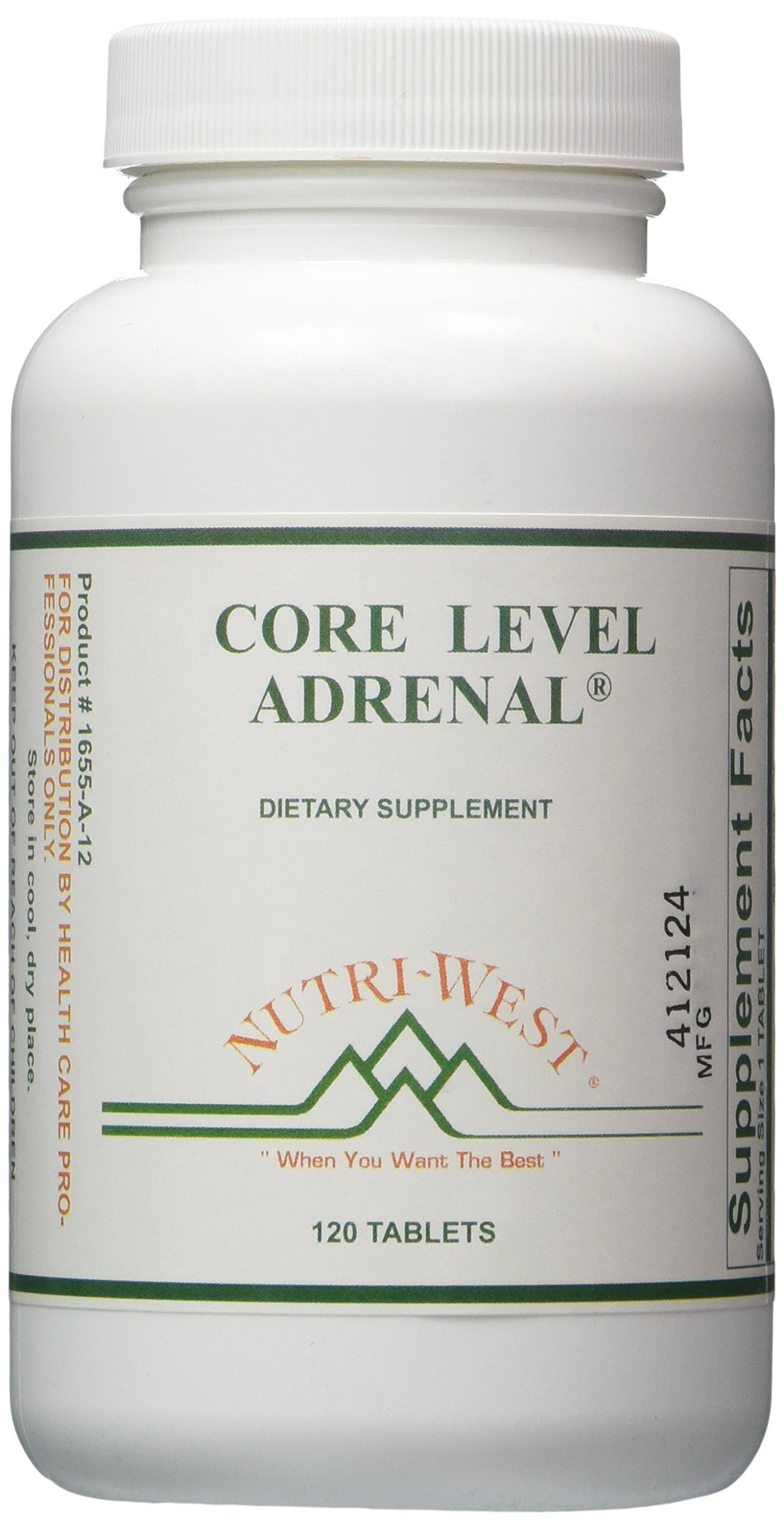 Nutri-West Core Level Adrenal 120 bottle for everyday wellness on the go