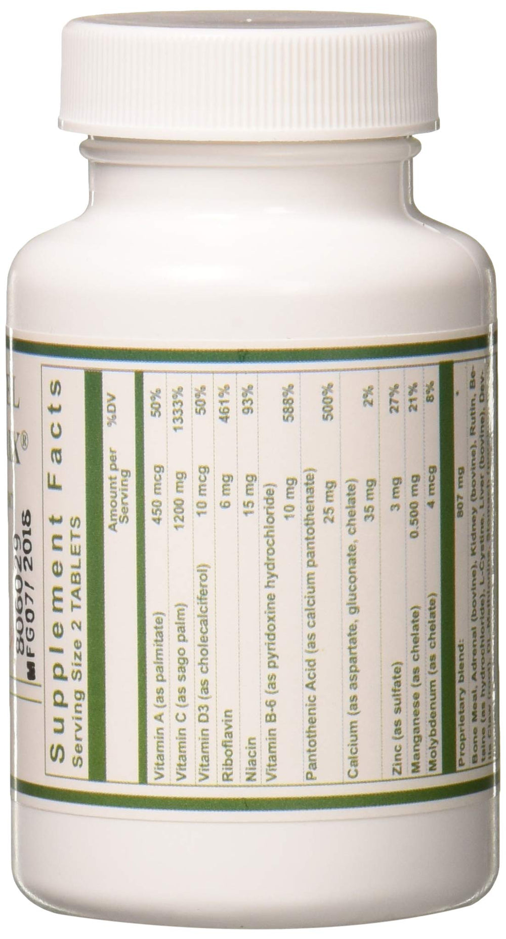 Nutri-West Bone Matrix bottle label highlighting vitamins for bone metabolism support.
