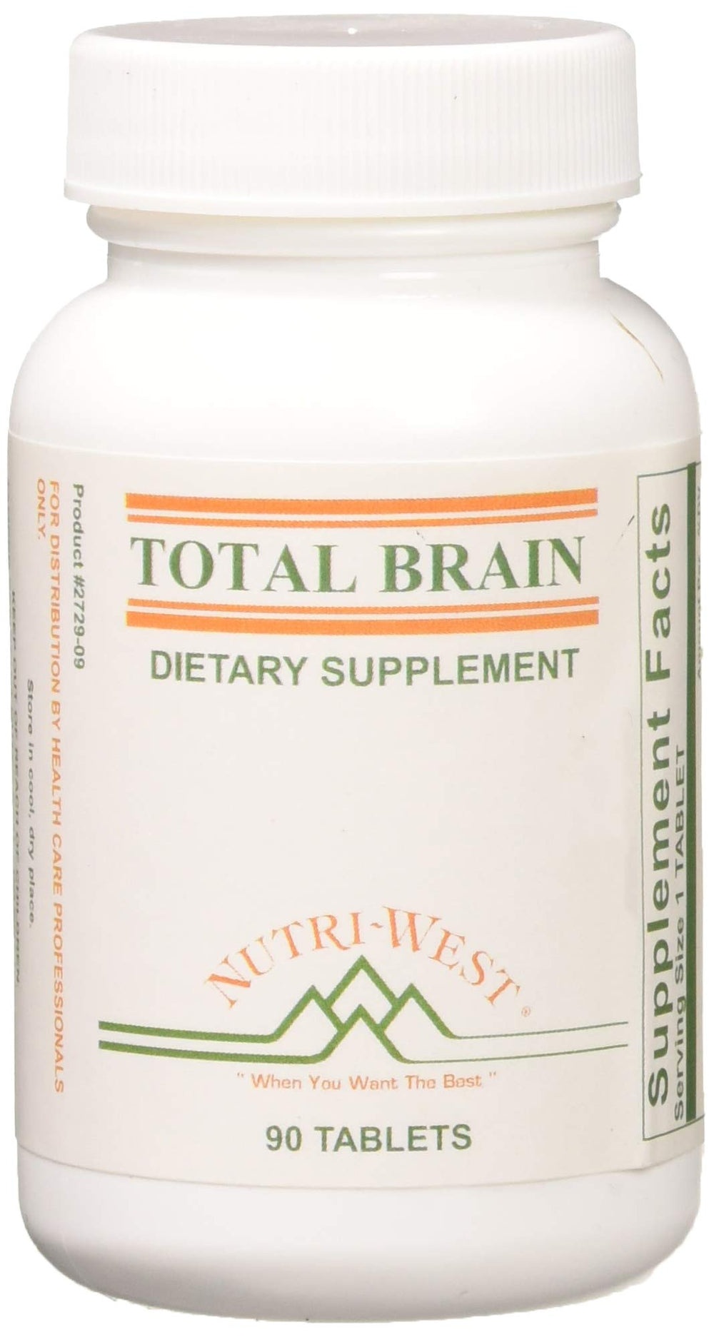 Nutri-West Total Brain 90 bottle shown for convenient daily supplementation.