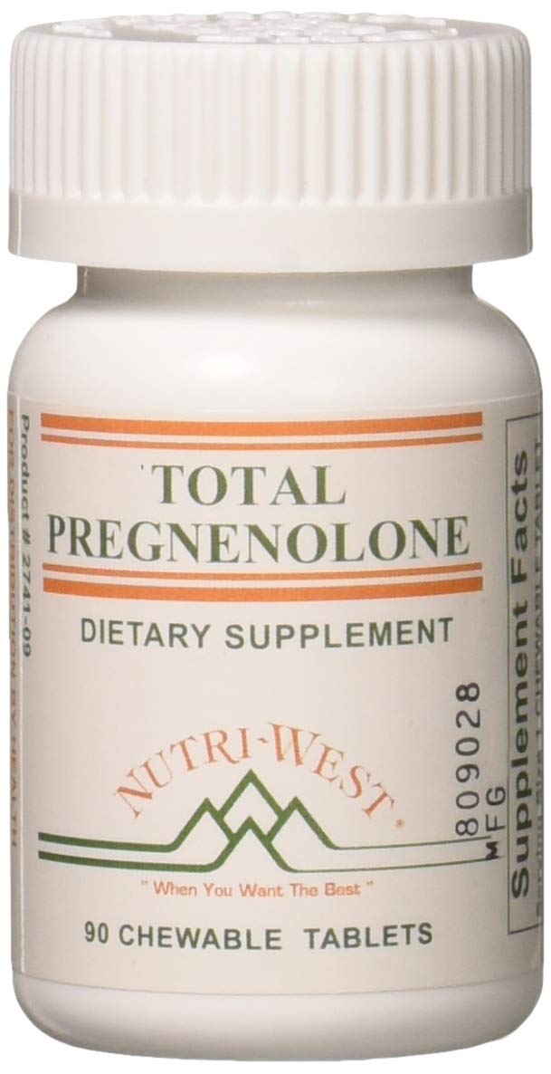 Nutri-West Total Pregnenolone bottle front view for daily supplementation convenience.