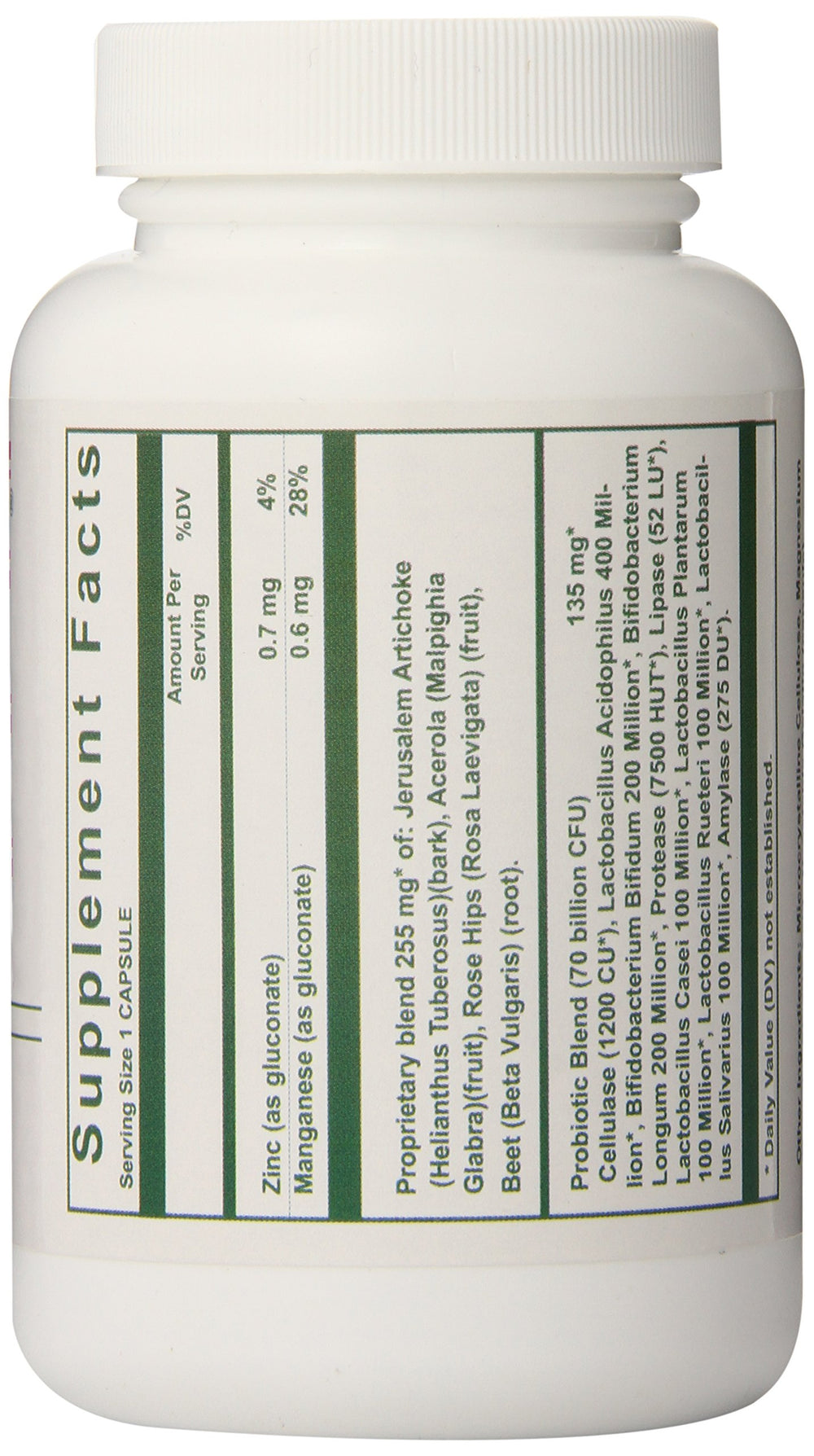 nutri-west Total Probiotics bottle back label showing ingredients and directions