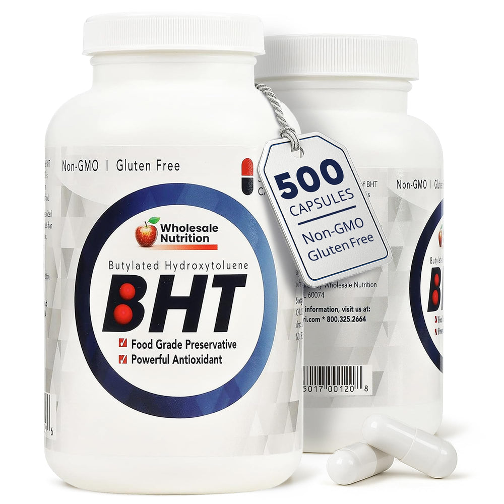 Wholesale Nutrition BHT 250mg capsule preserves oils and fats.