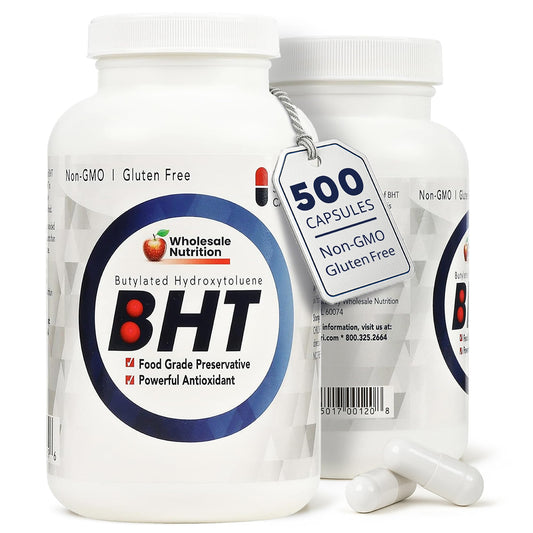 Wholesale Nutrition BHT 250mg capsule preserves oils and fats.