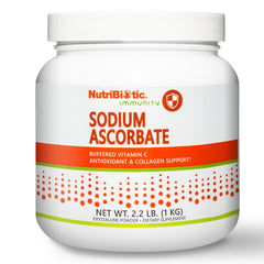NutriBiotic sodium ascorbate powder tub for high-absorption immune support.
