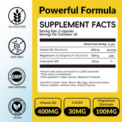 Nutribota riboflavin capsules close-up highlights vegan-friendly formula.