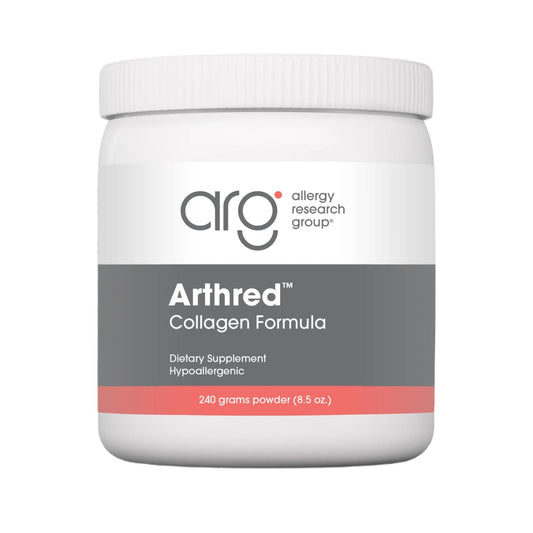 Nutricology Arthred collagen powder in a jar ready for daily skin and joint support.