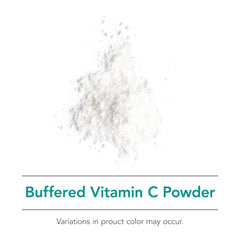 Nutricology Vitamin C powder jar with spoon ready for mixing