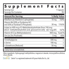 Nutricology Homocysteine Plus capsules close-up showing vegetarian capsules