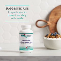 Nutricology Multi-Vi-Min tablet pour illustrating easy dosage