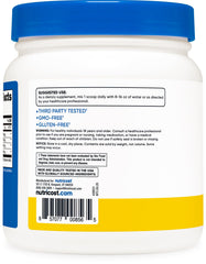 Nutricost BCAA Pineapple bottle close-up with NSF GMP certification label