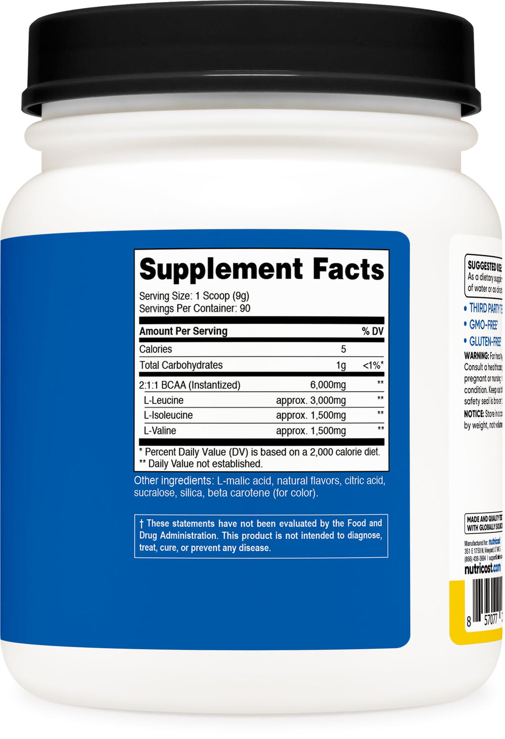Nutricost BCAA Pineapple ready-to-mix drink for on-the-go training