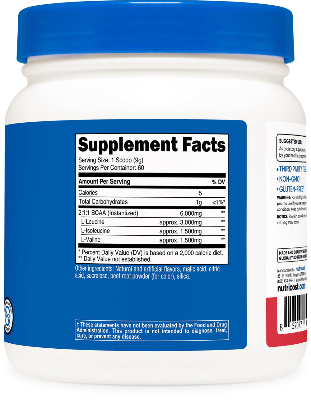 Nutricost BCAA Powder Strawberry Kiwi mixed in glass for a refreshing drink