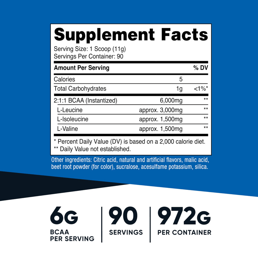 Nutricost BCAA Powder Raspberry Lemonade scoop showing precise serving measurement.