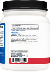 Nutricost BCAA powder Strawberry Kiwi dissolved in water offers a refreshing workout option