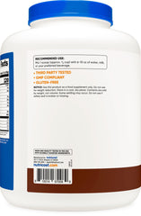 Nutricost 5lb chocolate casein shows nutrition label and protein per serving