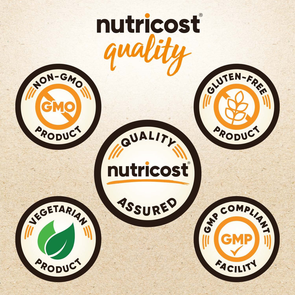 Ingredients panel on Nutricost Cordyceps powder packaging showing organic, gluten-free formula
