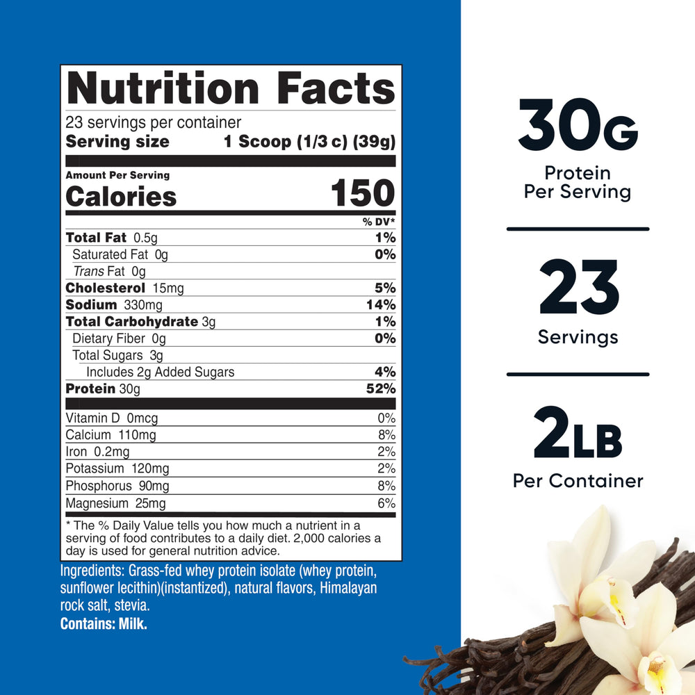 Nutricost Grass-Fed Whey Protein Isolate Vanilla pour for a quick shake