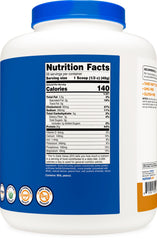 Nutricost grass-fed whey protein in kitchen, easy mix with water or milk.