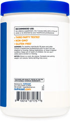 Close-up of Nutricost Inositol Powder label highlighting GMP testing.