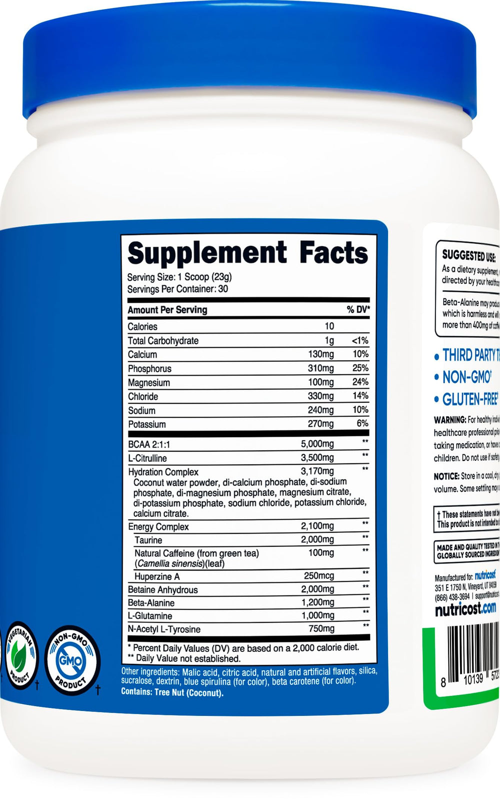 Athlete mid-session drinking Nutricost intra-workout, emphasizing recovery potential.