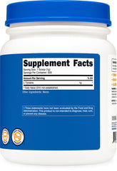 Nutricost L-Tyrosine powder label notes GMP and FDA registration.