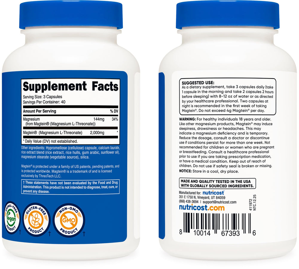 ISO-accredited third-party testing report for Nutricost Magnesium L-Threonate.