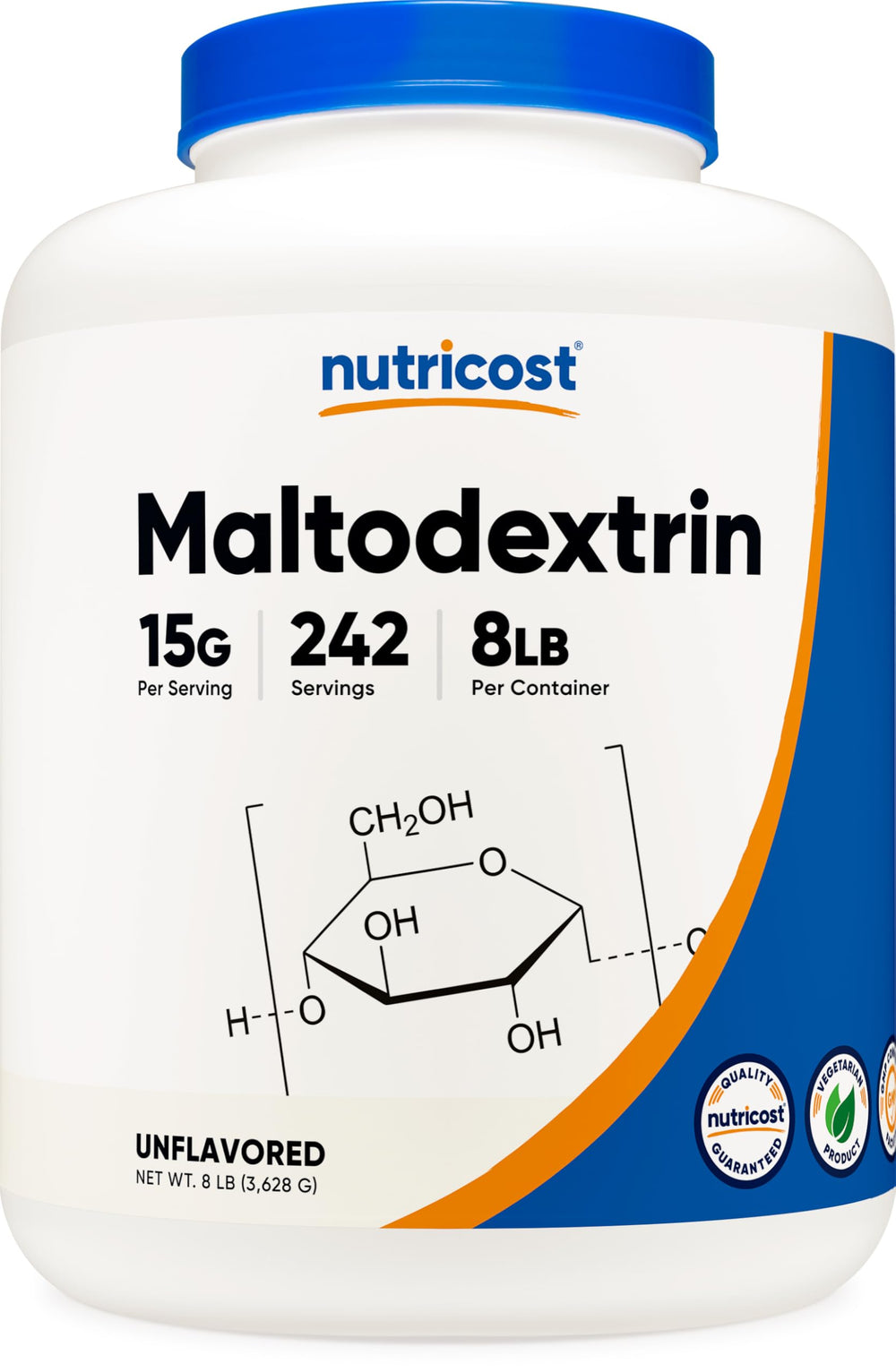Nutricost Maltodextrin powder 8lb container for quick workout energy