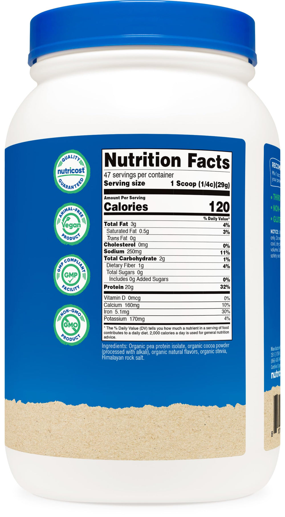 Nutricost Organic Pea Protein Powder Chocolate, serving idea for smoothies