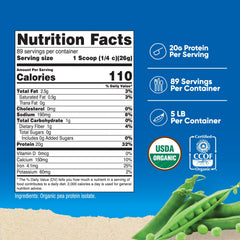 Nutricost pea protein scoop showing 20 g protein per serving