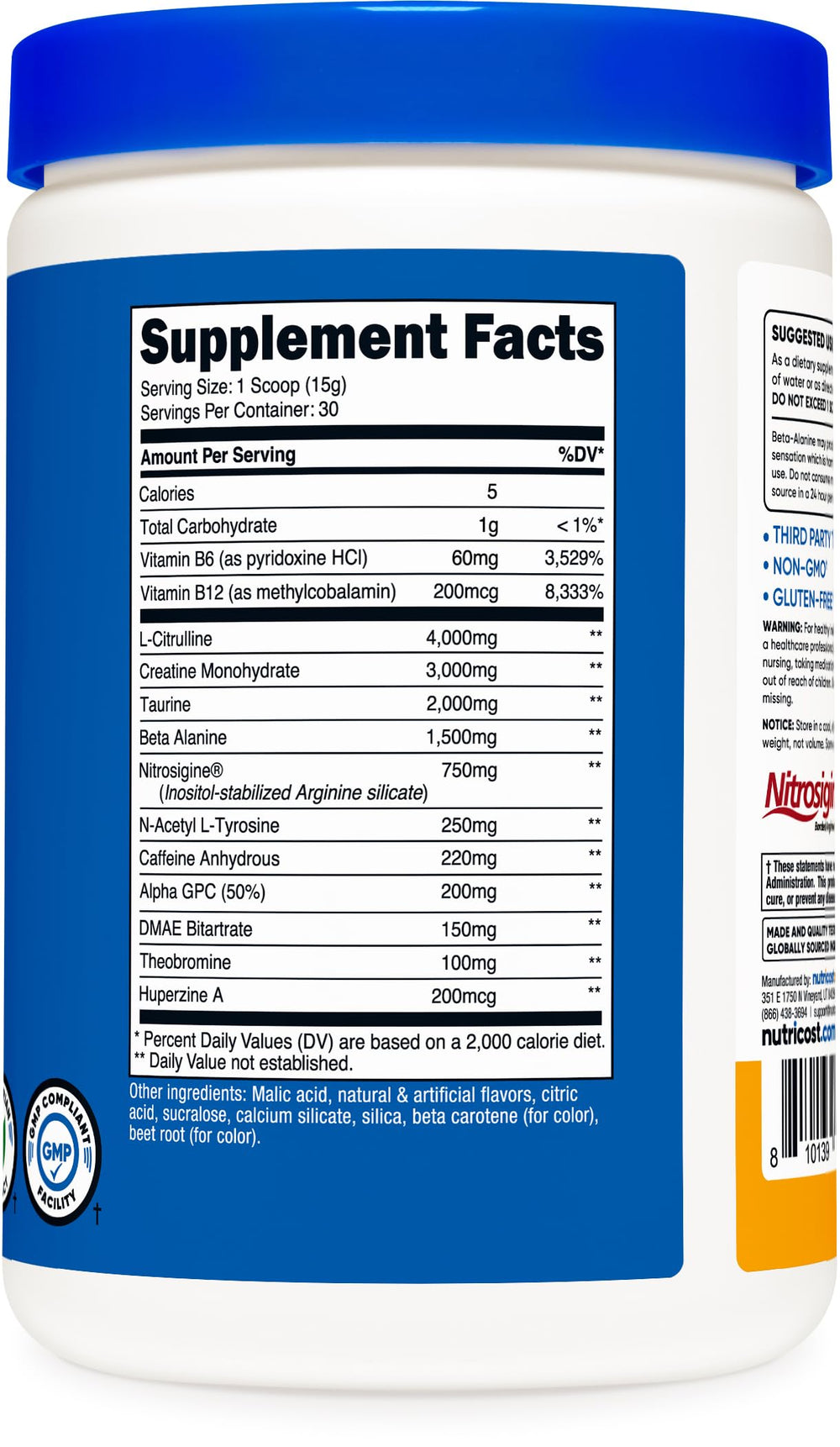 Nutricost pre-workout peach mango in-use scenario before training for focus