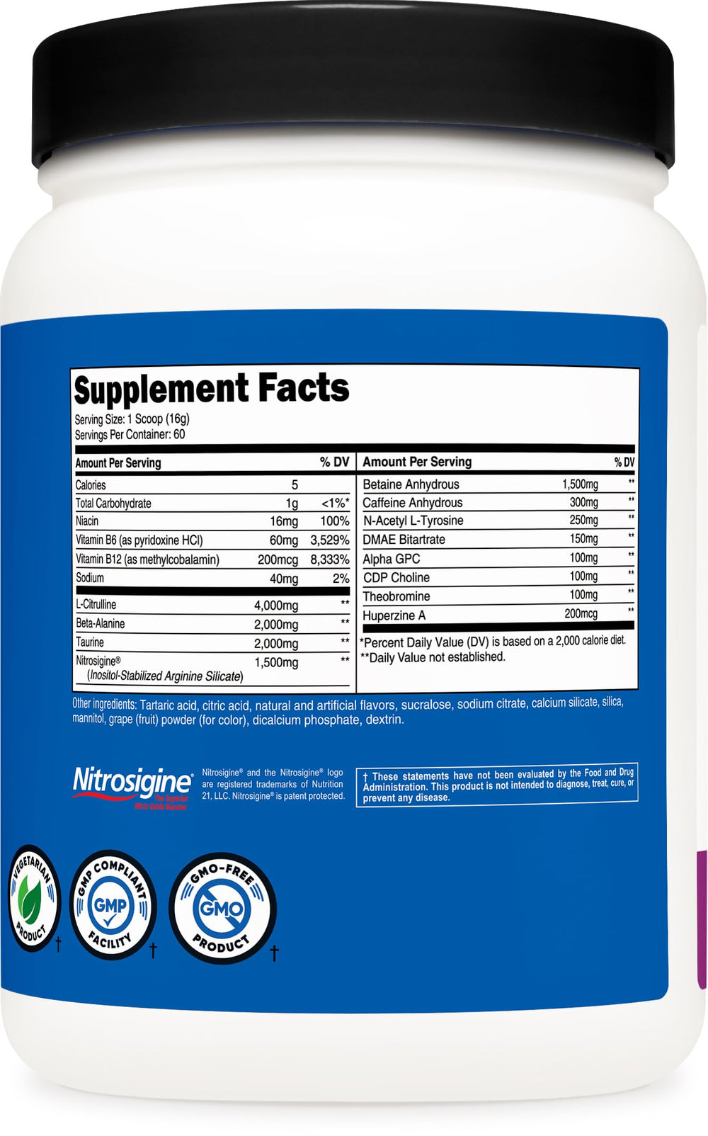 Nutricost Pre-X Xtreme bottle shows 60 servings and scoop included.