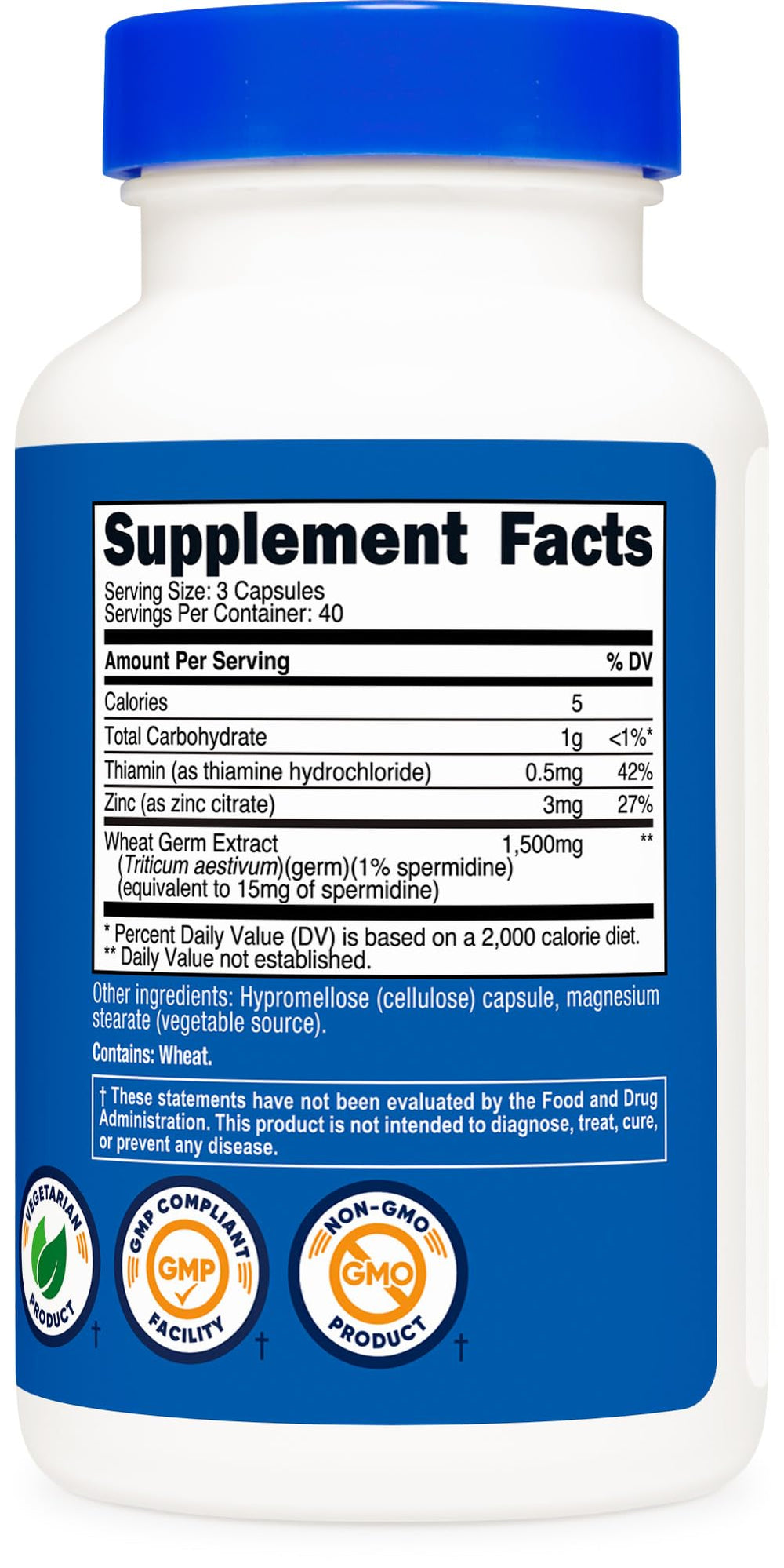 Nutricost packaging back highlighting GMP, FDA registration, and ISO testing