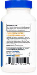 Serving information on Nutricost bottle showing 40 servings per bottle
