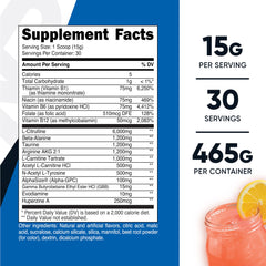 Nutricost Stim-Free pink lemonade scooped serving showing non-stim energy without caffeine.