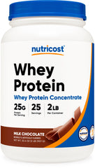 Nutricost Whey Protein Concentrate Chocolate bottle ready for a post-workout shake.