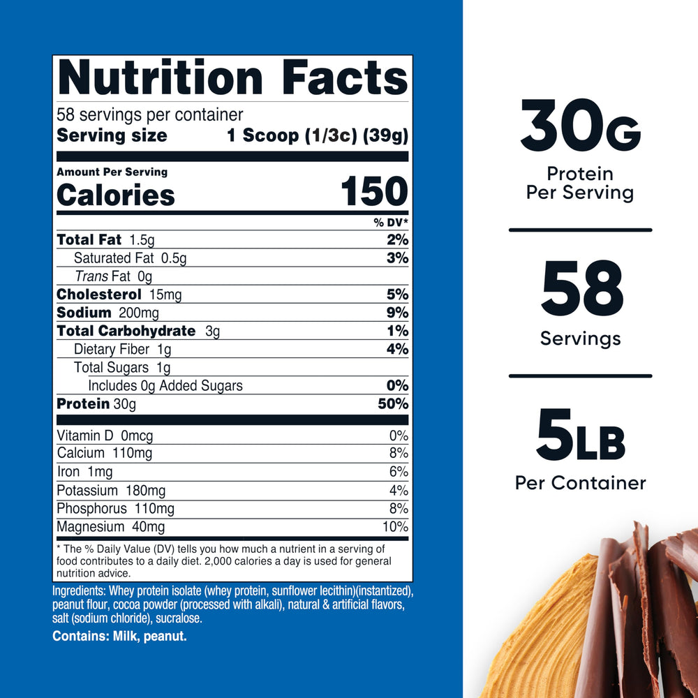 Nutricost Whey Protein Isolate scoop showing a 30g protein serving