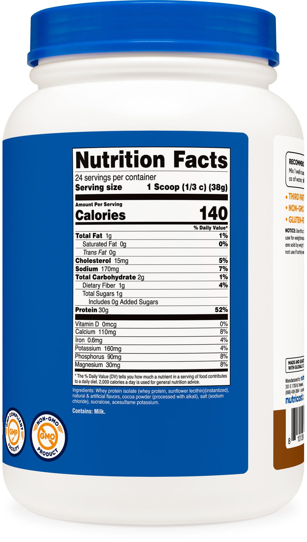 Nutricost Whey Protein Isolate Mocha mixing with water for smooth shakes