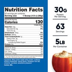 Nutricost pumpkin spice whey protein isolate being poured, highlighting easy-mix formula for shakes.