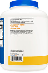 Nutricost Pineapple whey protein label highlighting gluten-free and GMO-free purity