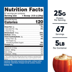 Nutricost pumpkin spice powder scoop delivers 25g protein per serving