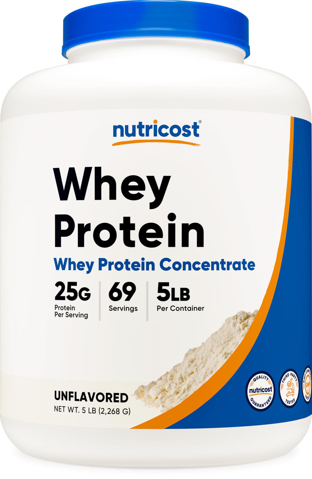 Nutricost Whey Protein Unflavored bottle ready for quick shakes.