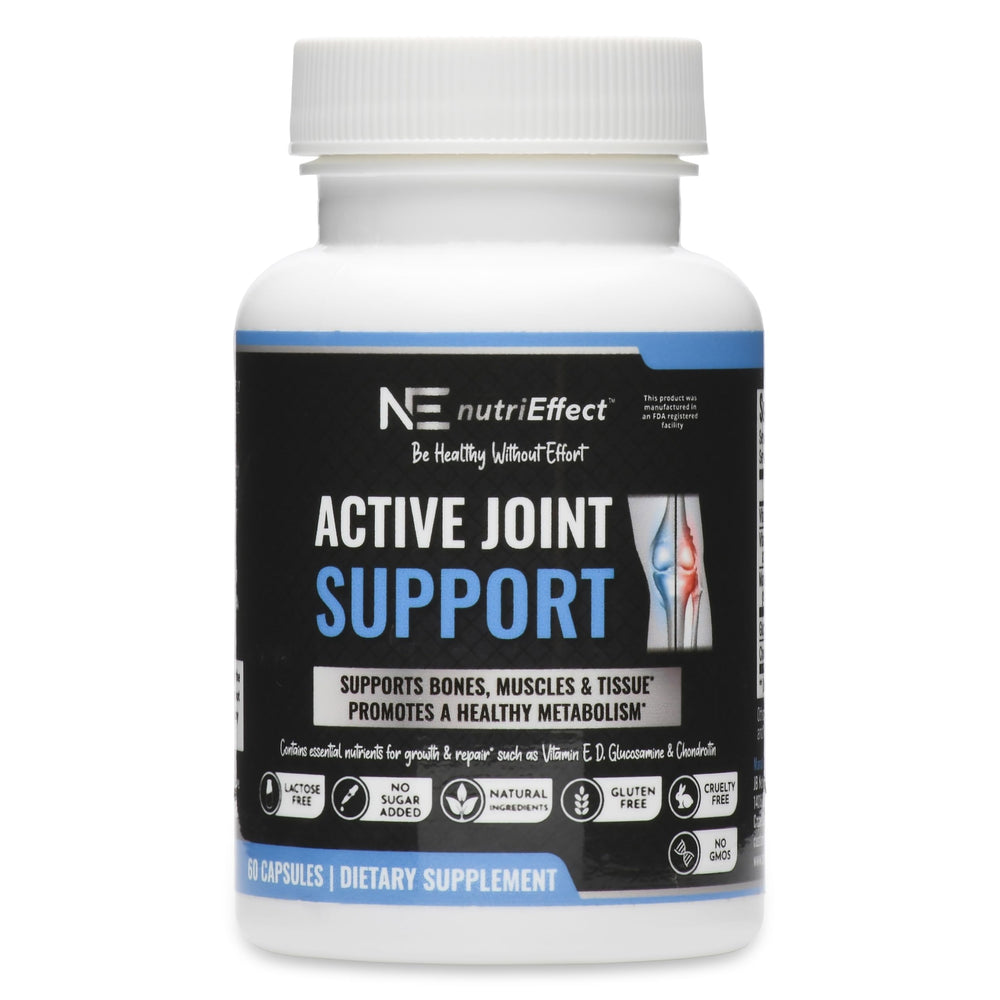 nutriEffect Active Joint Support bottle front promotes daily mobility and comfort