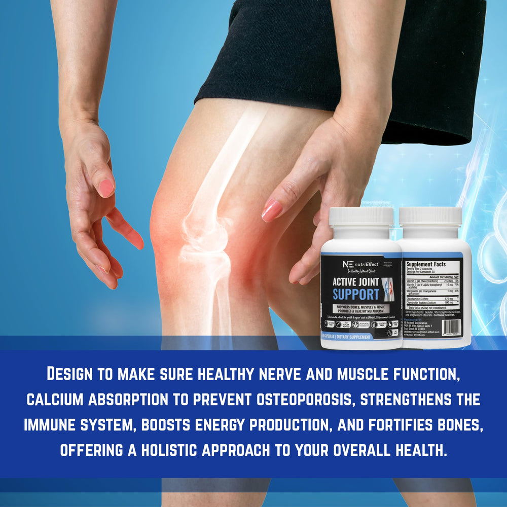 nutriEffect Active Joint Support ingredients back panel lists core nutrients