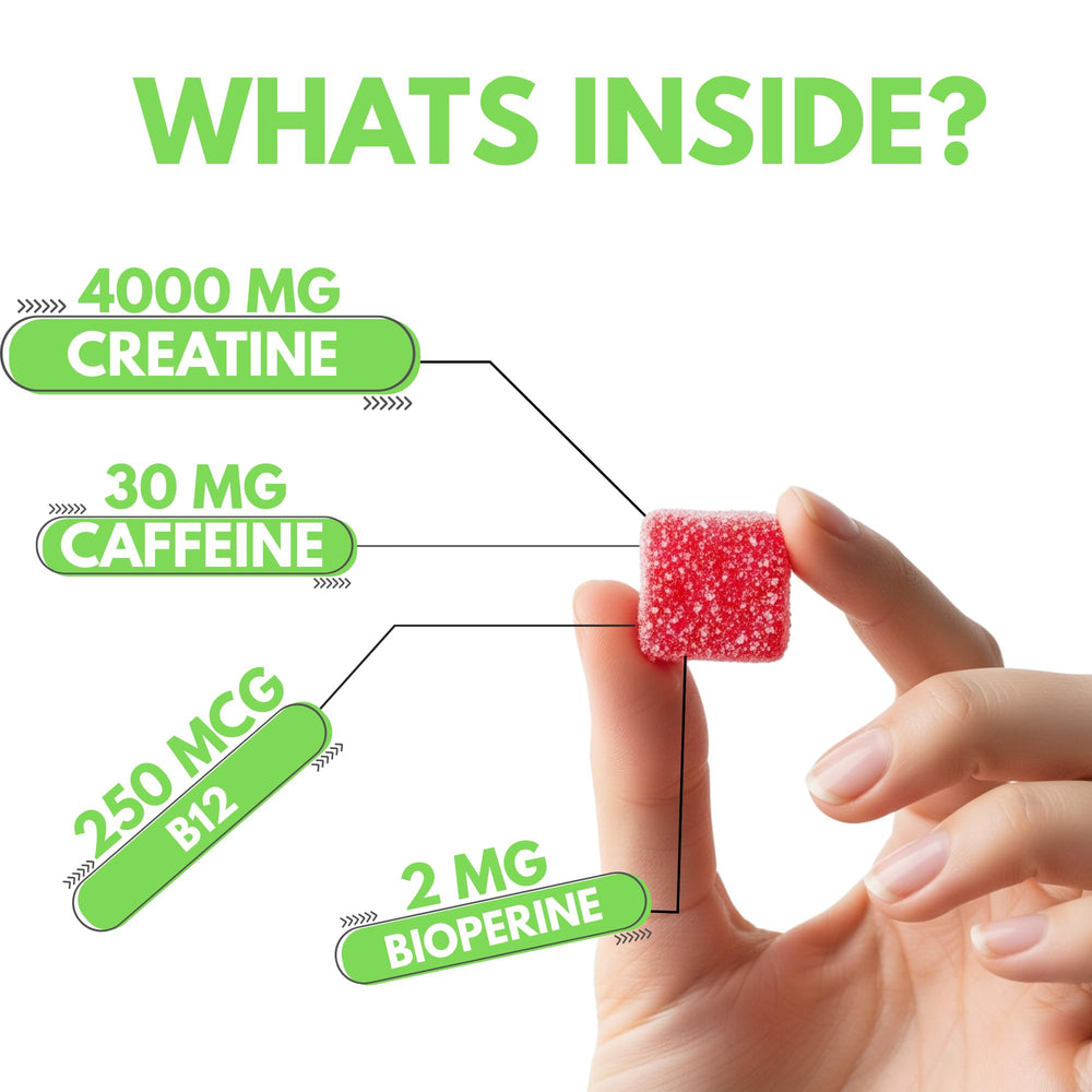 Nutrify Daily Creatine Gummies label features vitamin B12 for energy support
