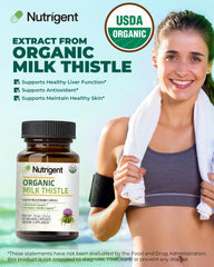 Nutrigent milk thistle ingredients panel showing 25:1 extract.