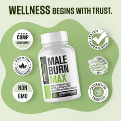 Nutrimend IQ Male Burn Max energy-metabolism shot illustrates boosted focus and activity during workouts