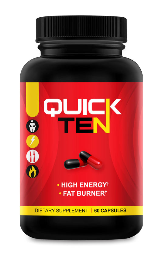Nutriment Quick Ten bottle with front label showing brand and metabolic support.