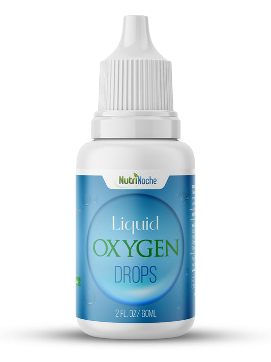 NutriNoche Liquid Oxygen Drops bottle shown for energy support.