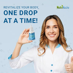 NutriNoche Liquid Oxygen Drops dropper highlights precise dosing for focus.