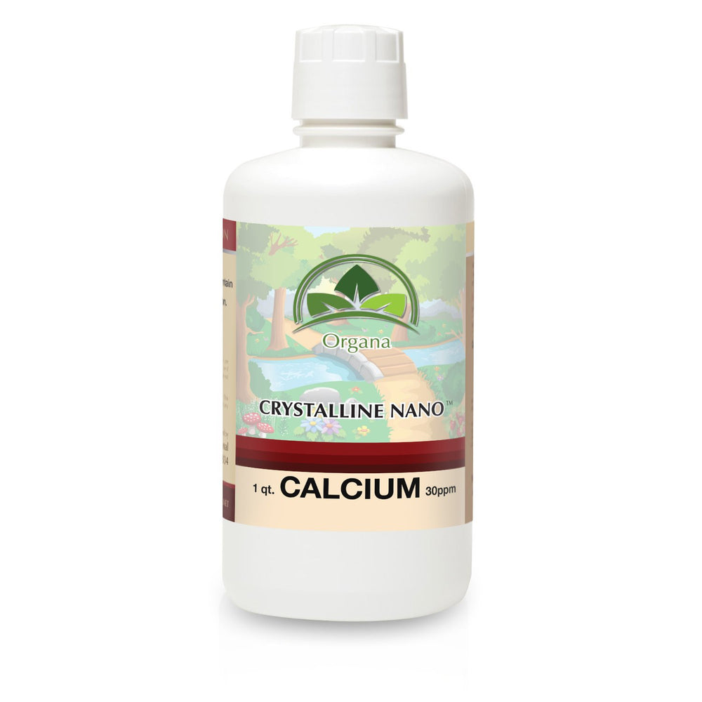 NutriNoche Organa Pure liquid calcium bottle closeup highlights high purity formula